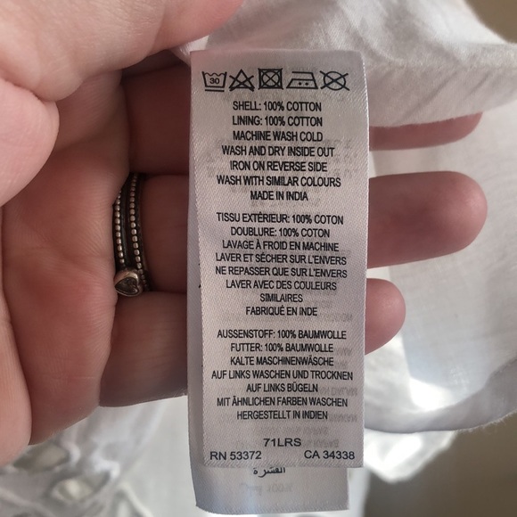 French Connection White Ancolie Border Button Front Sleeveless Eyelet Mini Dress - Picture 10 of 12